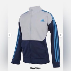 ADIDAS BIG BOYS SIZE YMD ZIP FRONT UPLIFT TRICOT JACKET
